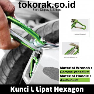KUNCI L LIPAT HEXAGON 7 PCS